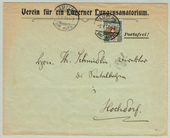 Schweiz 1911, Brief Luzern - Hochdorf, Portofreiheit Verein Für Ein Luzerner Lungensanatorium - Franchise