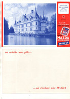 Buvard La Pile Mazda Lumière Blanche Indre-Et-Loire Château Azay-Le-Rideau - Format : 20.5x13.5 Cm - Batterie