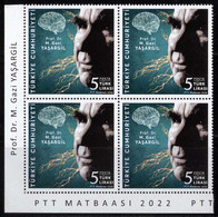 Türkiye 2022 Mi 4711 MNH Prof Dr Gazi Yaşargil, Neurosurgeon Of The Century, Physician, Medicine, Block Of 4 Left Corner - Ongebruikt