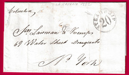 LETTRE DE CUBA LA HAVANE HAVANA 1862 POUR NEW YORK USA STEALSHIP 20 LETTRE COVER FRANCE - Préphilatélie