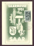 Saar Maximal Karte - Messe 1951 + Sondermarke Mit SST - Andere & Zonder Classificatie