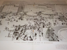 GRAVURE LA PLACE PIGALE PENDANT LA FETE DE MONTMARTRE 1906 - Boten