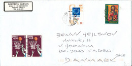 Greece Cover Sent To Denmark 18-9-2001 Topic Stamps - Cartas & Documentos