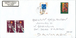 Greece Cover Sent To Denmark 18-9-2001 Topic Stamps - Covers & Documents