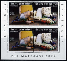 Türkiye 2022 Mi 4704-4705 MNH Cheeses, Gastronomy | Food, Cheese, Pair Bottom Corner - Unused Stamps