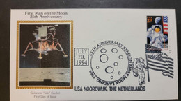 L) 1994 USA, First Man On The Moon 25th Anniversary, FDC. - 1991-2000