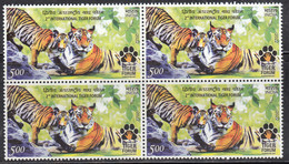 Block Of 4, India MNH 2022, Tiger Conservation, Big Cat, Animal, - Blokken & Velletjes