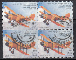 India 2007 Used Block, Indian Air Force Platinum Jubilee, Transport, Wapiti Airplane, Aviation, - Blokken & Velletjes