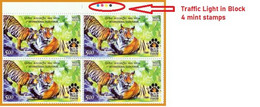 India New ** 2022 2nd International Tiger Forum ,Endangered, Animal, Panthera Tigris ,Traffic Light MNH (**) Inde Indien - Neufs