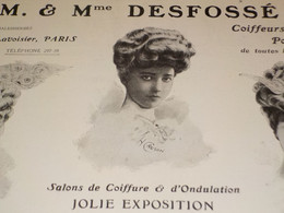 ANCIENNE PUBLICITE SALON DE COIFFURE M ET MME DESFOSSE  1906 - Accesorios