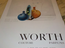 Delcampe - ANCIENNE PUBLICITE PARFUMS VERS LE JOUR DE  WORTH 1930 - Autres & Non Classés