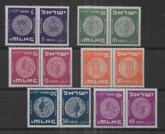 ISRAEL - 6  Tête Bêche  ** ( N° 38 ,39 , 40 , 40A , 41 , 41C ) - Cote ; 30 € - Ongebruikt (zonder Tabs)