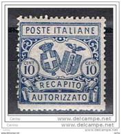 REGNO:  1928  RECAPITO  AUTORIZZATO  STEMMI  -  10 C. AZZURRO  N. -  D. 14  -  SASS. 2 - Rohrpost