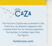 SAN FRANCISCO  HOTEL CAZA - Tarjetas-llave De Hotel