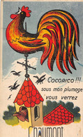 41-CHAUMONT-CARTE A SYSTEME DEPLIANT , COCORICO !!! SOUS MON PLUMAGE VOUS VERRE CHAUMONT - Autres & Non Classés