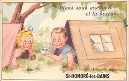 58-SAINT-HONORE-LES-BAINS-CARTE A SYSTEME DEPLIANT, VIENS SOUS MA TENTE ET TU VERRAS ST-HONORE-LES-BAINS - Saint-Honoré-les-Bains