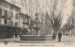 CARTE POSTALE ORIGINALE ANCIENNE : PONT SAINT ESPRIT LA FONTAINE DU COQ ANIMEE GARD (30) - Pont-Saint-Esprit
