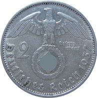 LaZooRo: Germany 2 Mark 1937 D XF - Silver - 2 Reichsmark