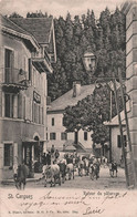 CPA St Cergues - Retour Du Paturage - Vaches Dans La Rue - Echelle Et Lampadaire - E Tissot Edit. Oblit à St Cergues - Saint-Cergue