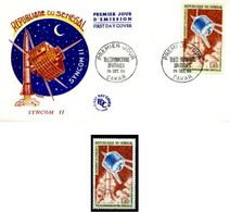 Senegal 1964 FDC + Stamp Telecommunication Syncom II - Afrique