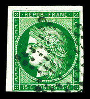 O N°2c, 15c Vert Bouteille Obl étoile De Paris. TB. R. (signé Scheller/certificat)  Qualité: O  Cote: 2800 Euros - 1849-1850 Ceres