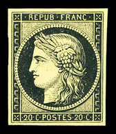 ** N°3, 20c Noir, Impression RECTO-VERSO, Fraîcheur Postale. SUP (certificat)  Qualité: ** - 1849-1850 Ceres