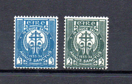 Ireland 1933 Set Def.stamps Holy Year (Michel 59/60) MLH - Ungebraucht