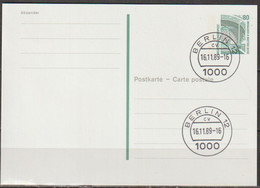 BRD Ganzsache 1989 Mi-Nr. P 142 Tagesstempel BERLIN12 Cv 16.11.89-16 (PK 338 )günstige Versandkosten - Postkarten - Gebraucht