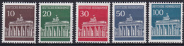 MiNr. 506 - 510 BRD 1966, April/1967, 14. April. Freimarken: Brandenburger Tor Rollenmarken Mit Nummer Pf./**/MNH - Ungebraucht