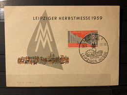 MiNr. 712 Deutschland Deutsche Demokratische Republik 1959, 17. Aug. Leipziger Herbstmesse.  Deutschendorf; Odr. DWD (51 - 1er Día – FDC (hojas)