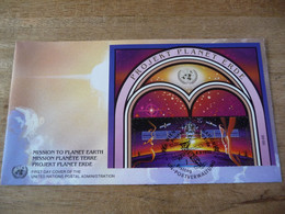 (7) UNITED NATIONS -ONU - NAZIONI UNITE - NATIONS UNIES *  FDC 1992 * Mission Earth,Space - Covers & Documents