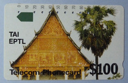 LAOS / CAMBODIA - 100 Units - TAI EPTL - Temple - 1st Issue - Used - R - Laos