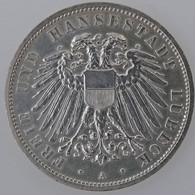 Allemagne, Lubeck, 3 Mark 1909 A, TTB/SUP, KM#215 - 2, 3 & 5 Mark Silver