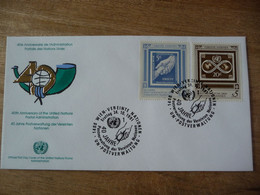 (7) UNITED NATIONS -ONU - NAZIONI UNITE - NATIONS UNIES *  FDC 1991 * 40mo ANNIVERSARIO AMMINISTRAZIONE - Lettres & Documents