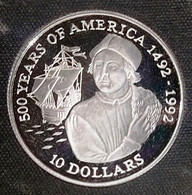 Cook Islands 10 DOLLARS 1990 SILVER PROOF  500 Years Of America  "free Shipping Via Registered Air Mail" - Cookeilanden