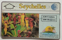 Seychelles 120 Units / 100 Rupees  "  Carnivorous Plant 2 " 407C - Seychelles