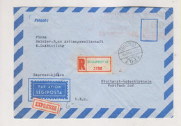 HUNGARY BUDAPEST 1964 Nice Airmail Registered Priority Cover To Germany Meter Stamp - Storia Postale
