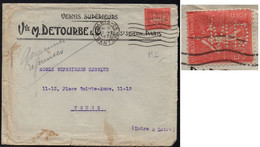 M. DETOURBE - TYPE SEMEUSE / 1930 PERFORE SUR LETTRE==> TOURS / PERFIN (ref 4164) - Cartas & Documentos