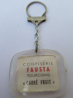 Porte-clefs Publicitaire Ancien /Alimentation /CONFISERIE FAUSTA TOURCOING/ X 2 /1960-1970     POC483 - Portachiavi