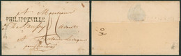 Précurseur - LSC + Obl Linéaire Noire PHILIPPEVILLE 51 X 4mm > Fontaine-l'évêque Par Charleroy - 1815-1830 (Dutch Period)