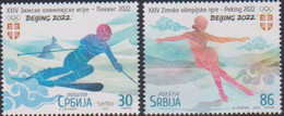 SERBIA, 2022, MNH, WINTER OLYMPICS, BEIJING, SKIING, SKATING, 2v - Hiver 2022 : Pékin