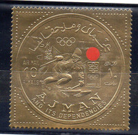 E-A-U -- AJMAN --1972 --Timbre OR  10 Riyals --J.O  Sapporo 1972--Ski  ....NEUF.......à Saisir - Ajman