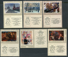 SOVIET UNION 1975 Soviet Paintings With Labels MNH / **.  Michel 4384-89 - Unused Stamps