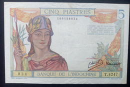 Indochine, Billet De 5 Piastres - Indochina