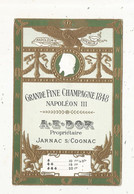 Cp, Publicité, Grande Fine Champagne 1848 NAPOLEON III, A.E. DOR, JARNAC S/COGNAC ,16, Gaufrée , Vierge - Publicité