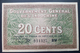 Indochine, Billet De 20 Cents - Indocina