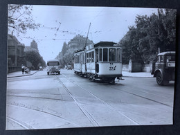 Photo Numérotée De J. BAZIN:Réseau Urbain :  Tramway De STRASBOURG : PLACE BRANT En 1955 - Trains