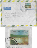Brazil 1997 Cover Sent From Rio De Janeiro Agency Mauá Square To São José Stamp RHM-723 Iguazu Falls - Cartas