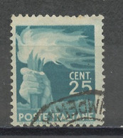 Italie - Italy - Italien 1945-48 Y&T N°483 - Michel N°684 (o) - 25c Flambeau - Used