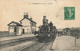 28 - EURE ET LOIR - VILLEMEUX - La Gare - Cheminots Sur Locomotive Au Départ - Superbe - 10993 - Villemeux-sur-Eure